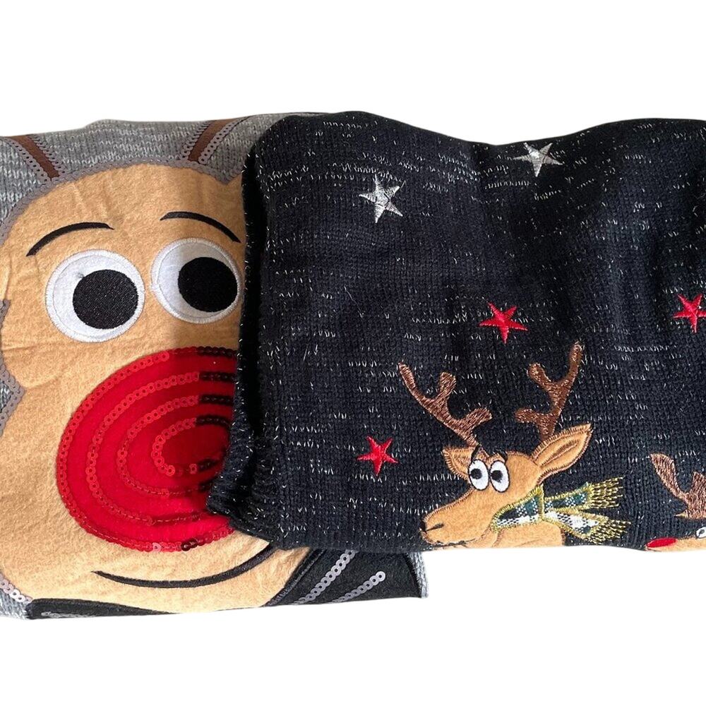 Bundle 2 Ugly Christmas Sweater and Sweater Vest, Rudolph, Santa, Holiday, 2X